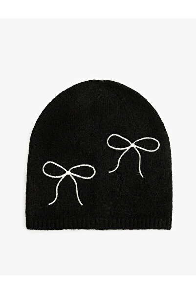 Koton Knitted Beanie with Bow Detail