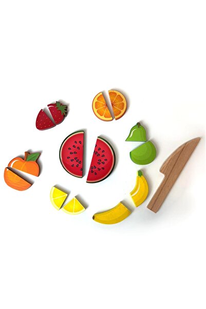 Bee Smart Ahşap Meyveler Doğal Ahşap Meyve Kesme Oyunu