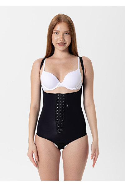 H&A Korse Kopçalı Siyah Mayo Korse Medikal Liposuction Karın Germe Doğum Sonr...