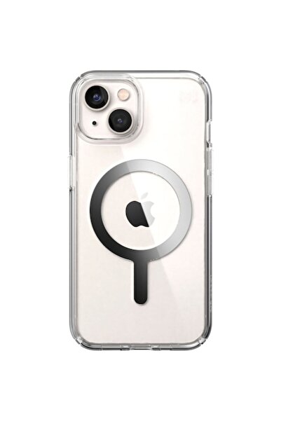 PlanetPhone Husa pentru iPhone 13, tip MagSafe, Argintie, silicon, transparen...