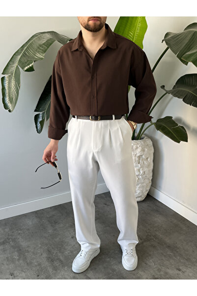 HAWKKİNG Men's Oversize Modal Shirt