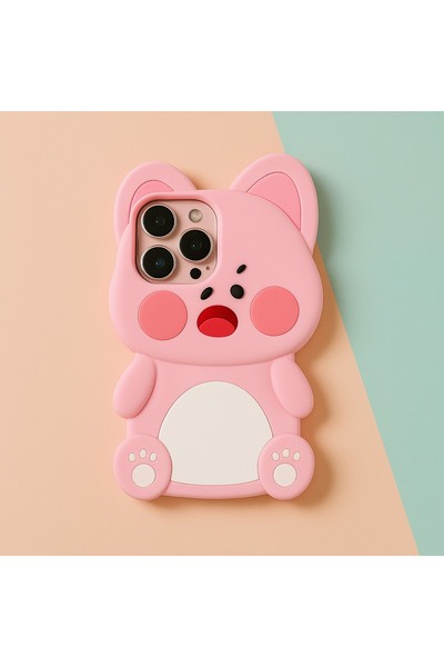 OSG iPhone 15 Pro Compatible 3D Cute Animal Character Shock-Absorbing Premium Non-Yellowing Phone Case