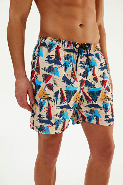 EROSSHOP Beige 2909Eses Micro Patterned Shorts