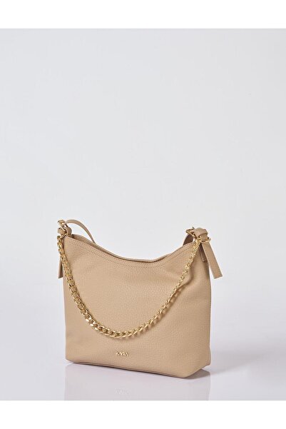 Kayra Chain Detailed Shopper Bag Cream