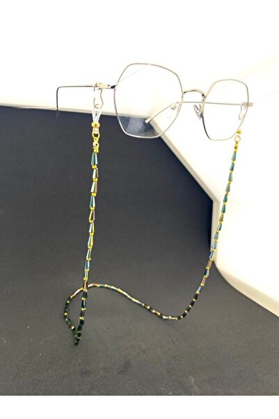 Optic Master Pyramid Full Stone Eyeglass Cord / Chain Khaki