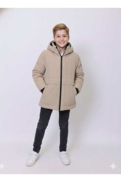 PIQUE Children's Coat Hooded Boy's Coat with Reflector Detail