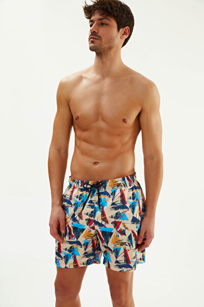 EROSSHOP Beige 2909Eses Micro Patterned Shorts