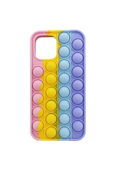 PlanetPhone Husa din silicon POP IT pentru iPhone 13 - Push Pop Bubble Fidget, rezistentă la șocuri, multicoloră