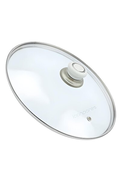 Ürkmez Ticaret Pot Sauce Pan Glass Lid Lid 20 cm White Holding Top