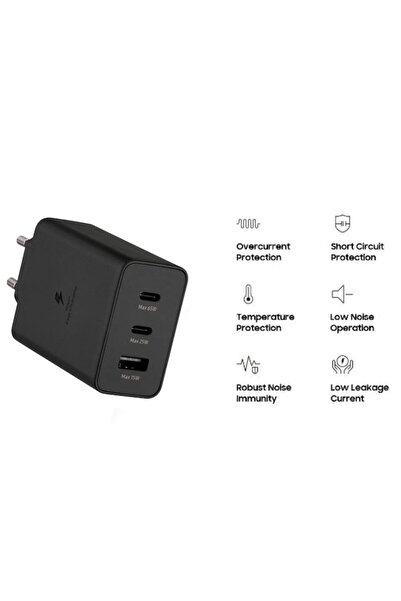 PlanetPhone Încărcător super rapid de 65 W cu cablu de încărcare rapidă de la tip C la tip C de 1 m, negru