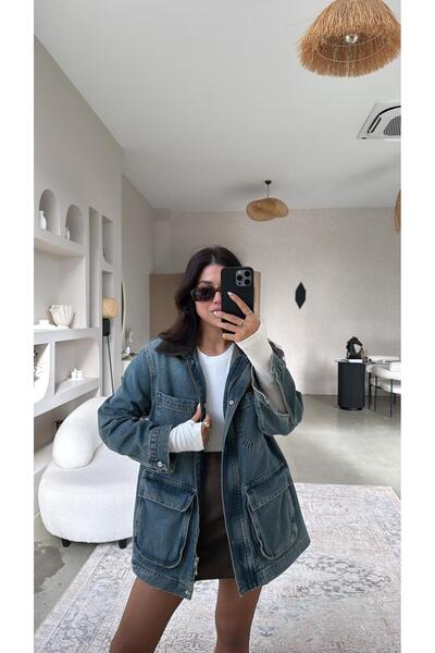 Buket Teke Premium Denim Jacket with Velvet Collar