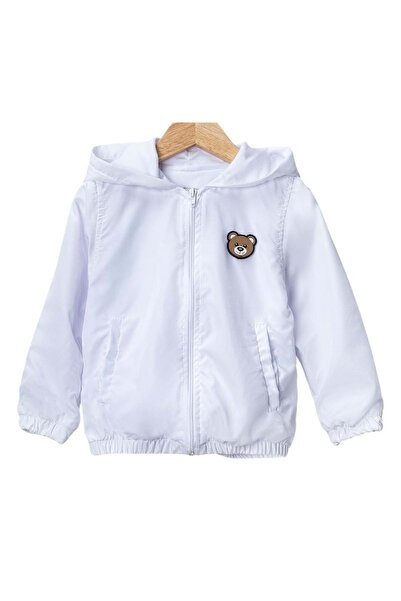 BAŞAK ÇOCUK GİYİM 439634 Bear Logo Boy's Raincoat Age 2/9 - White - 9-10 Years