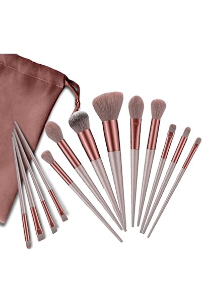 KERNOWSUN Set de 13 pensule de machiaj profesionale - Pensule moi pentru fond de ten, blush, pudră, fard de pleoape