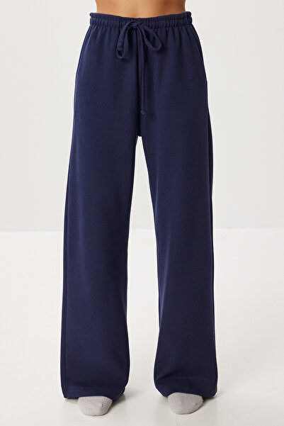Lovelyİstanbul Very Soft Textured Thessaloniki Sweatpants Lub0063 Dark Navy Blue