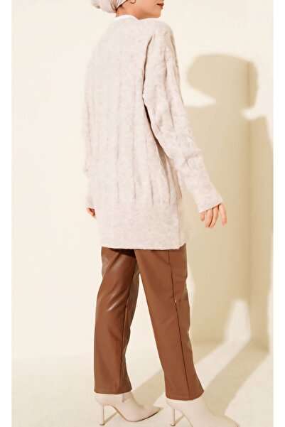 Vaniza Embossed Patterned Knitwear Tunic Sweater