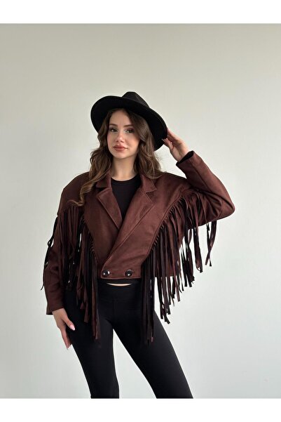 bbeox.com Püsküllü Süet Tasarım Ceket