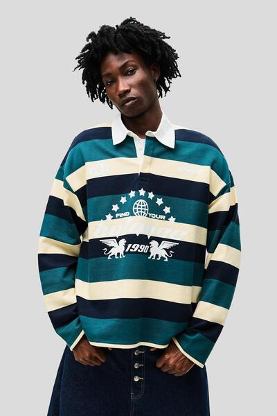 Bershka Baskılı pamuklu polo