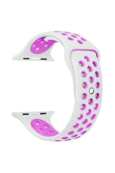 PlanetPhone Curea din silicon compatibilă cu Apple Watch 42/44 mm, orificii d...