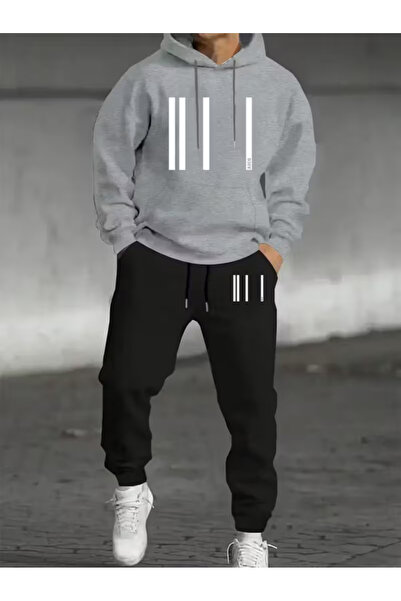 Flaubert Falubert-Men's Printed Hg Oversized Sweatahirt - Sweatpants 2-Piece Set