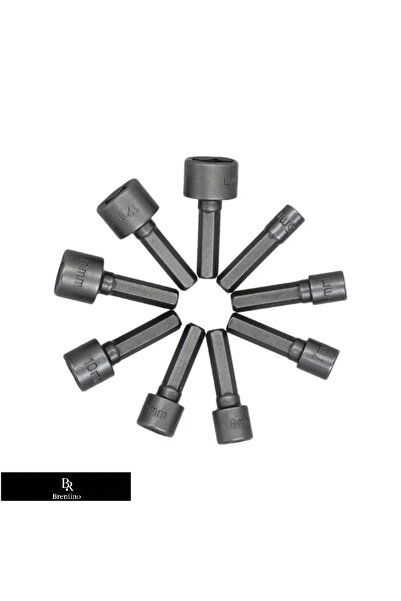 Brentino 9 Parçalı Manyetik Somun Adaptörü Seti, 5 mm ile 13 mm aralığında fa...