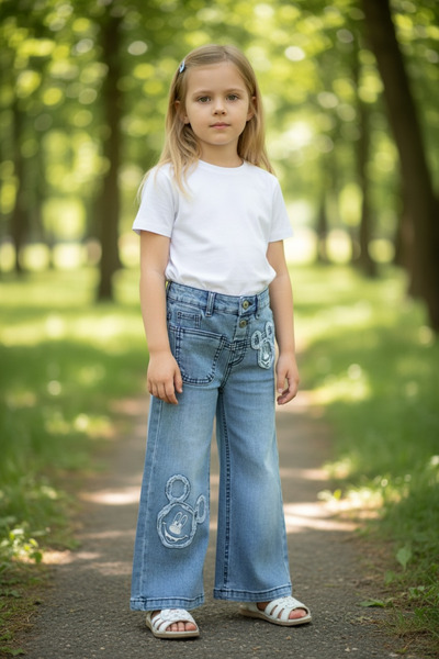 mini trends Kız Çocuk Pantolon Denim Jens Kot