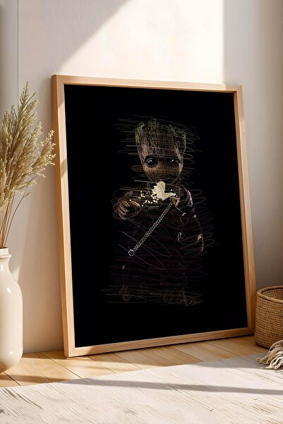 Saturn Pictură înrămată Baby Groot Gardienii Galaxiei - Poster estetic