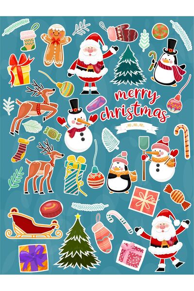 Hediyeni Al شجرة عيد الميلاد، مجموعة ملصقات شخصيات لطيفة |   ملصق للكمبيوتر ا...