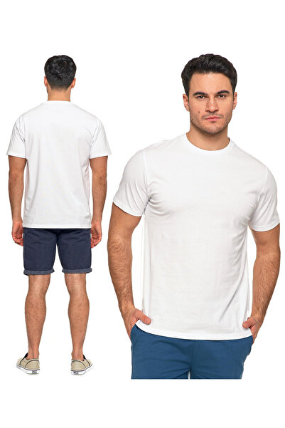 MORAJ Men's T-Shirt Cotton Short Sleeve White PLUS SIZE 4XL