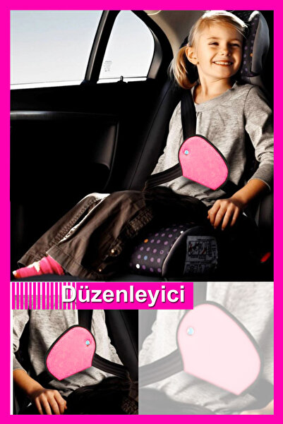 Bundera Plus+ Çocuk Pembe Emniyet Kemeri Düzenleyici Oto Emniyet Kemeri Tutuc...