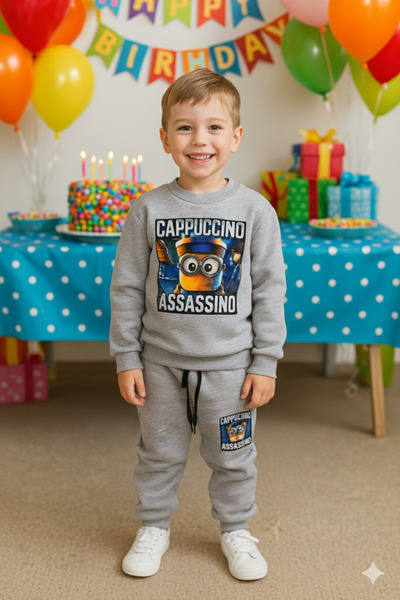 Yalçınoğlu Kids Children's Bottom and Top Set – 3 Thread Count Fleece-Lined Thick Fabric, Comfortable Winter Set I Warm, Soft and Comfortable