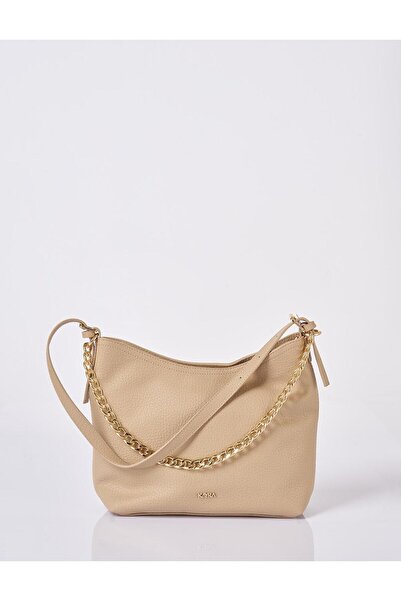 Kayra Chain Detailed Shopper Bag Cream