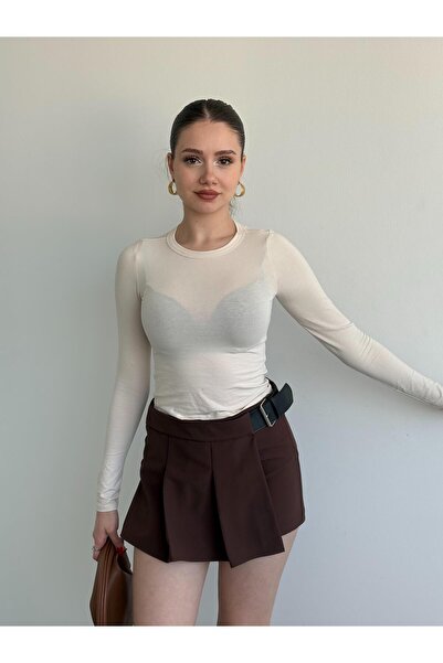 bbeox.com Kemerli Premium Şort Etek
