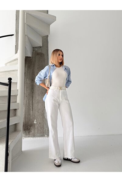 Your Shine PANTALONE OD LANA SA VISOKIM STRUKOM I ŠIROKIM NOŽICAMA