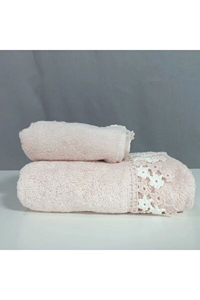Reiashn Turkish towel, 2 pieces, 100% cotton, pink, size 30*50+50*90 cm