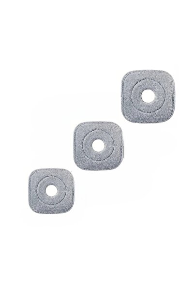 Dreamramp Set of 3 square spare parts, gray, for square rotary mop