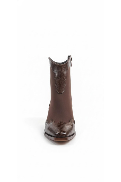 Ustalar Ayakkabı Çanta Brown Suede Women's Heeled Boots 640.58151-05