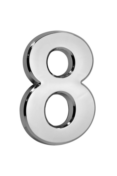 Strend Pro Numar casa MagicHome, cifra 8, PVC, Argintiu, 70x100mm, 3D