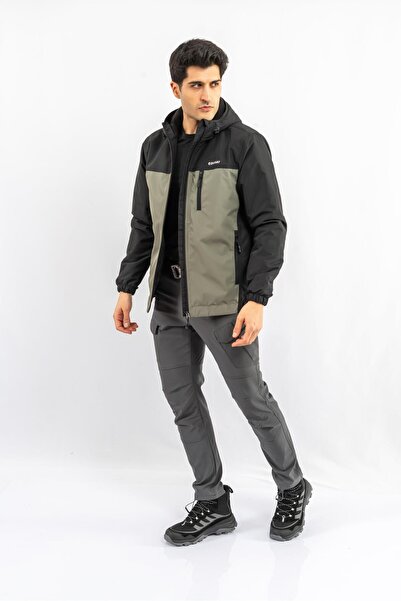 Wolff معطف تكتيكي قتالي للأنشطة الخارجية بغطاء رأس مونت موسمي ياقة مرتفعة متو...