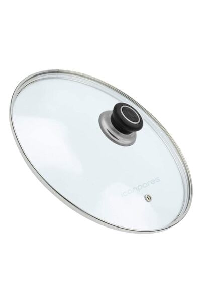 Ürkmez Ticaret Tencere Sahan Tava Cam Kapağı Buhar Delikli Kapak 34 Cm Siyah ...