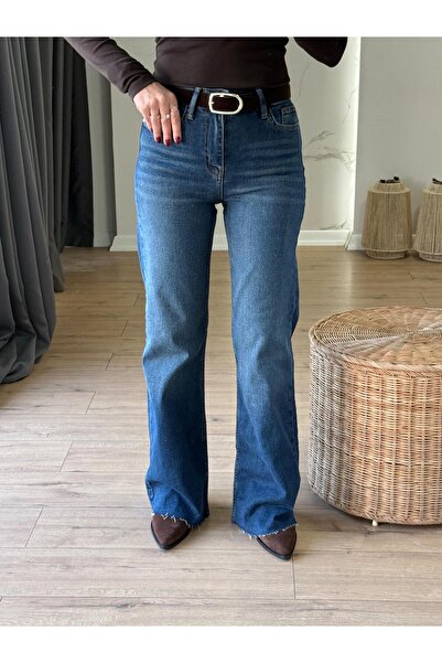 X-Young Flared belted jean navy blue