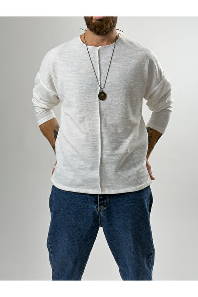 COCOPELLI Men's Ecru Sweatshirt with Design Detail Coc2631