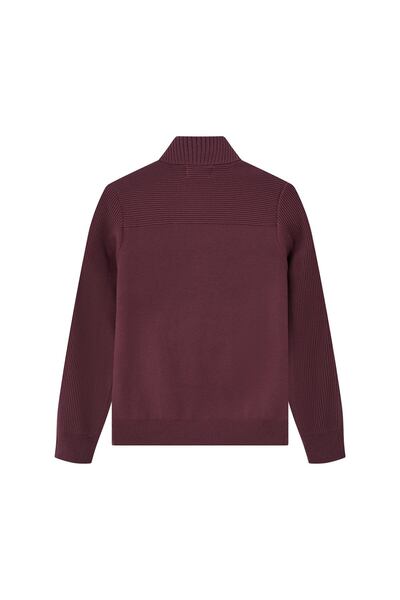 Giordano Men's Full-Zip Mock Neck Textured Knit Cardigan