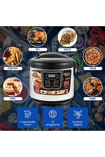 OferteTop Multifunctional Electric Pot, 6 Liters, 900W, 12 Automatic Programs