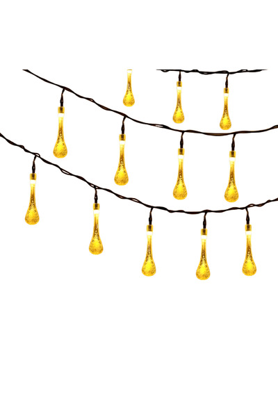 OferteTop Instalație Solară Cu 20 De Globuri Picătură de Cristal Cu Lumină Caldă