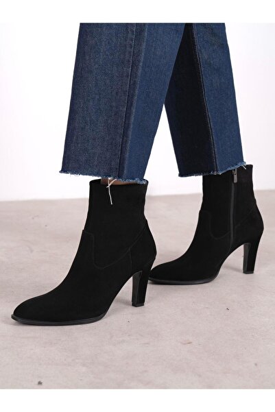 ECENİN BUTİĞİ Hedy Siyah Süet Hakiki Deri Kadın Bot