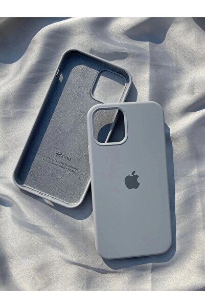 CaseKİdükkan iPhone 13/14 Uyumlu Kadife İçli Silikon Lansman telefon Kılıf - gri