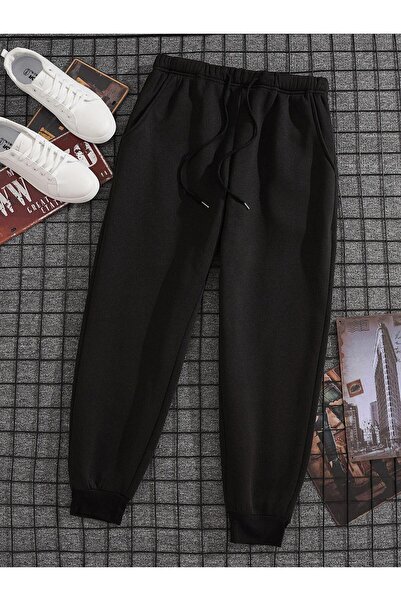 Rivox Men's Black Cotton Sweatpants Slim Fit Skinny Leg Jogger