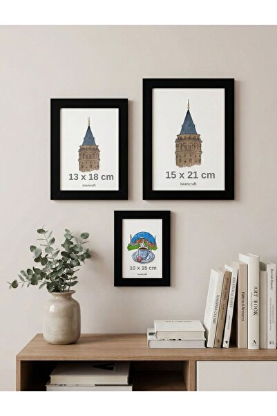 Muhtalif Markalar مجموعة إطارات صور زخرفية سوداء مكونة من 3 قطع - إطار من الب...