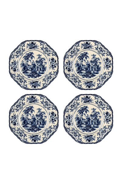 Lucky Art Florantine 27cm 4-Piece Plate Set Blue