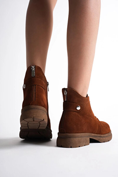 ANALİN SHOES Women's Genuine Leather Back Zipper Boots